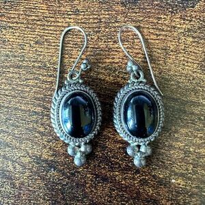 Artisan Crafted Sterling Silver Black Onyx Earrings
